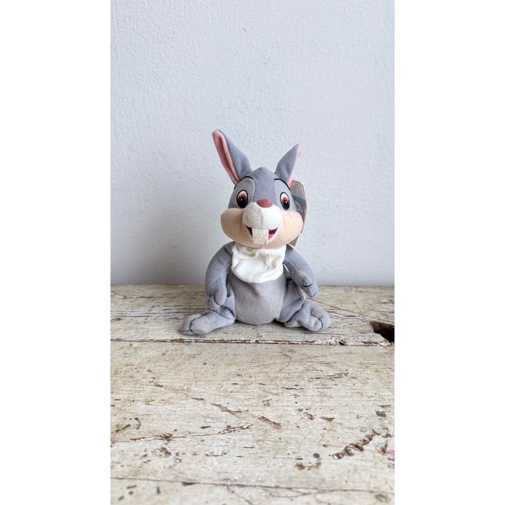 Disney Store Mini Beanbag Thumper Plush Bambi Rabbit Grey 8 Inch NWT CSGA - Picture 2 of 7
